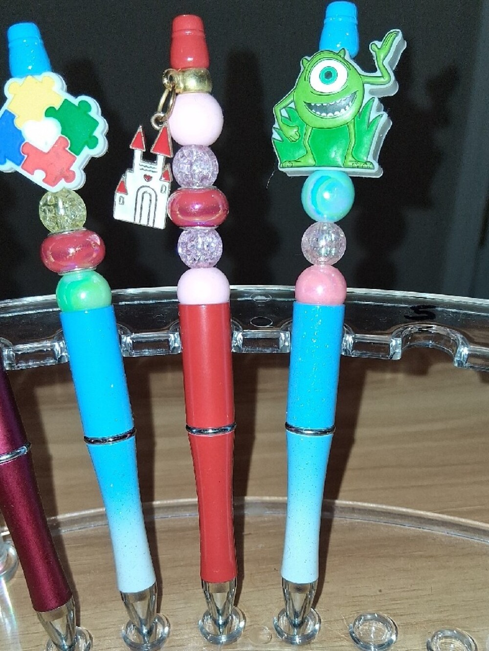 Handmade Cute Character Bead Pen- Blue & Red Assorted. SOLD SEP. - Picture 4 of 4
